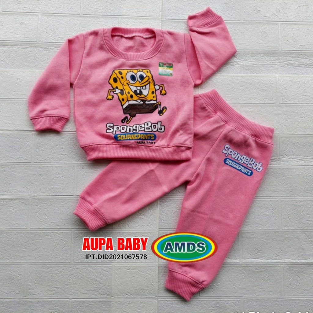 Jaket bayi setelan sweater spongebob diskon