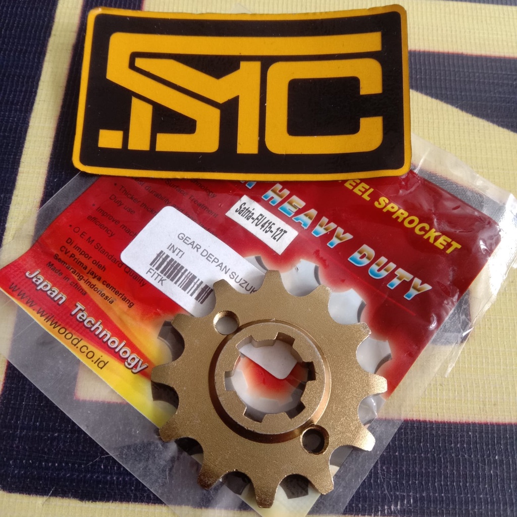 Front Sprocket Gear Gir Depan Suzuki Satria FU 150 Old - Rider 150 415 12T Wilwood Gold Baja-1