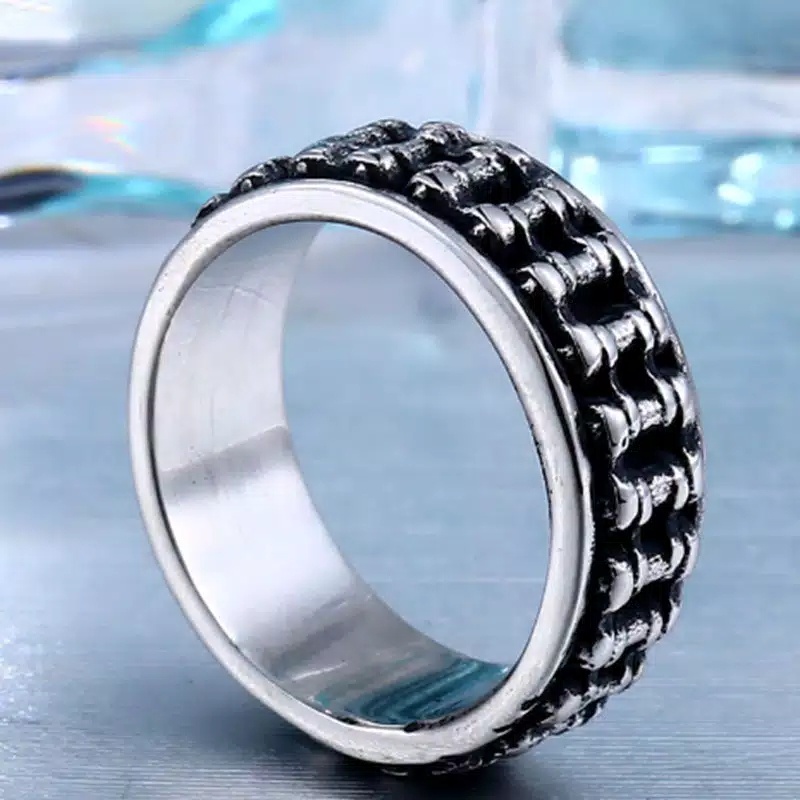 Cincin Titanium Motif Rantai | Cincin Pria