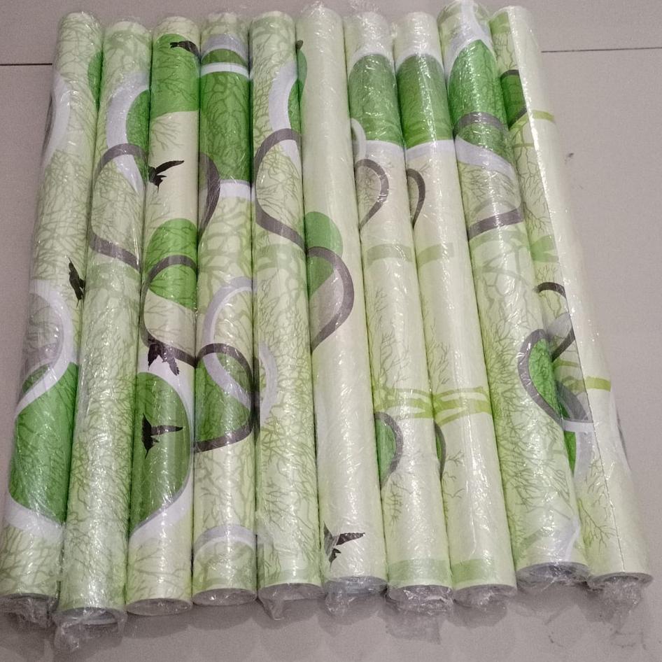 [Miliki] Wallpaper Dinding Stiker Kamar Polkadot 3D Hijau Pohon Dekorasi Ruang Tamu Dapur Teras Ruma