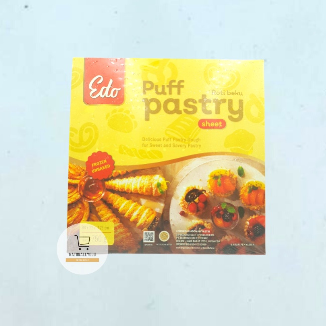 Edo Puff Pastry Sheet 750gr / Mini Puff Pastry 375gr Kulit Croffle Kulit Croissant