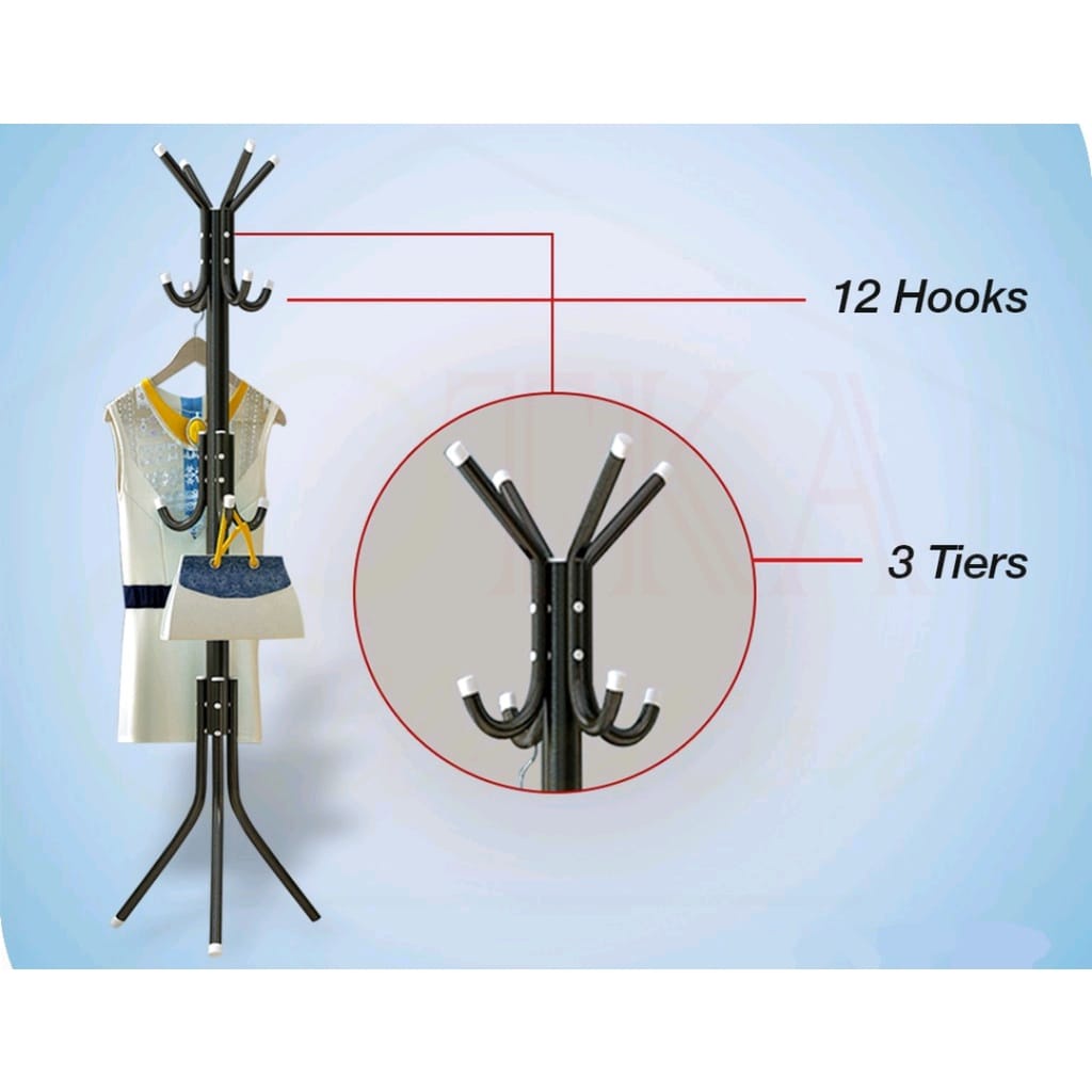 Gantungan Baju Stand Hanger Gantungan Baju Coat Rack Gantungan Tas Dan Topi MultifungsI