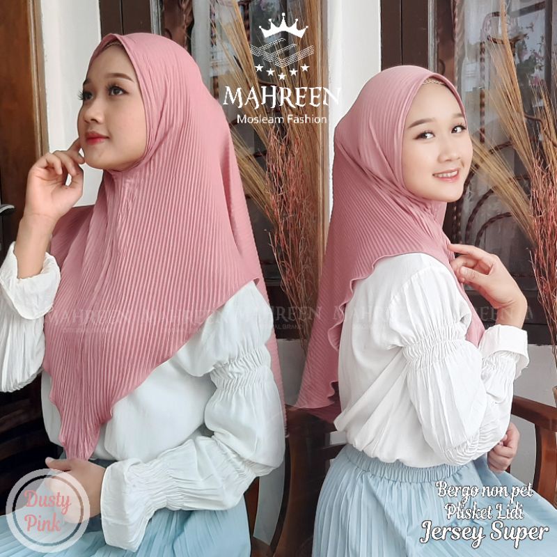 Syiria plisket lidi Jersey Premium ori Mahreen syria bergo hijab instan