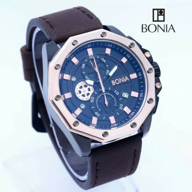 Jam Tangan Pria Bonia Tesoro Chrono Ring Rose - Cokelat Tua