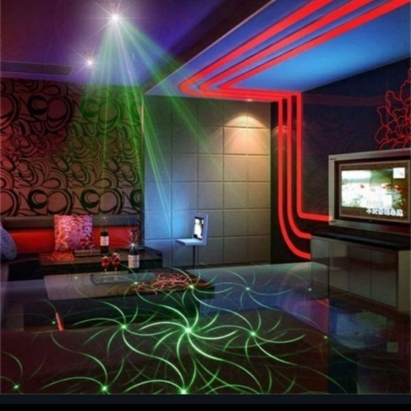 Mini Laser Stage Lighting Music / Lampu Disco Party Laser  09-A