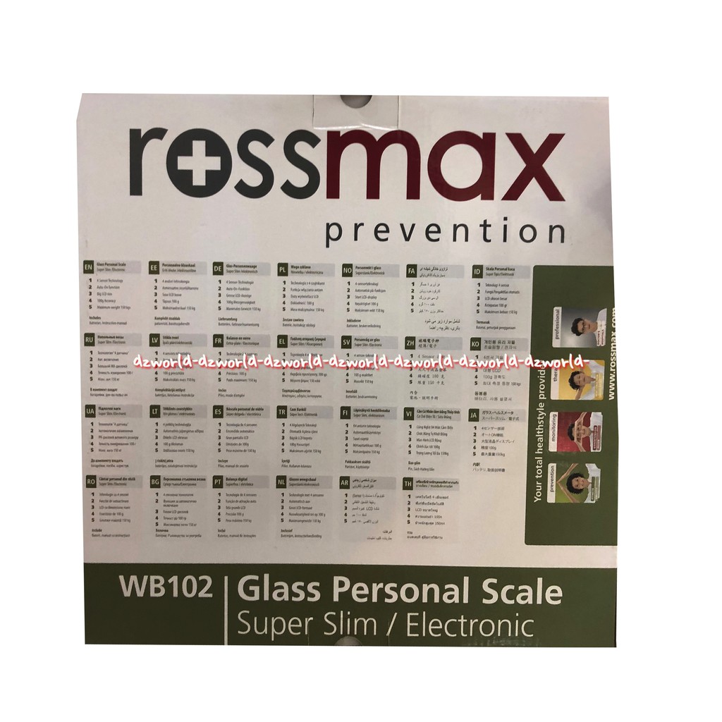 Rossmax Prevention Glass Personal Scale WB102 Timbangan Digital