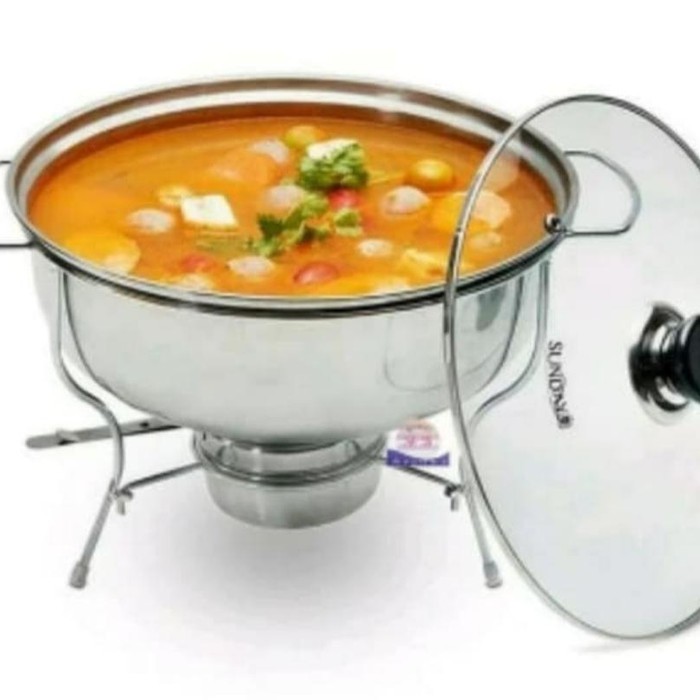 Panci Penghangat,  28CM, Pemanas , Sayur  Prasmanan ,  Makanan Bulet, Chafing Dish SOUP BOWL