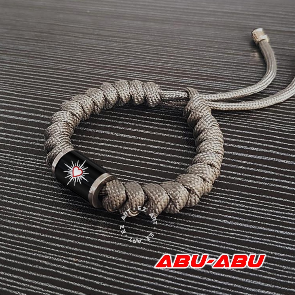 GELANG TALI PARACORD TEMA SH TERATE PENDEKAR SILAT PSHT MODEL TABUNG KACA EPOXY STAINLESS STEEL