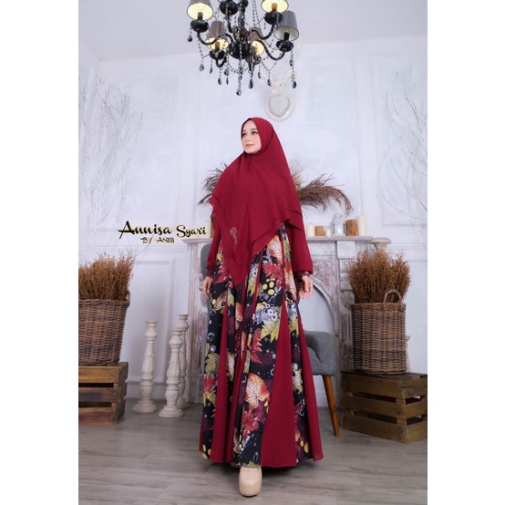 Set Syari Ceruty Babydoll | Gamis Annisa Syari by ASM | Gamis Original | Gamis Premium | Gamis Canti