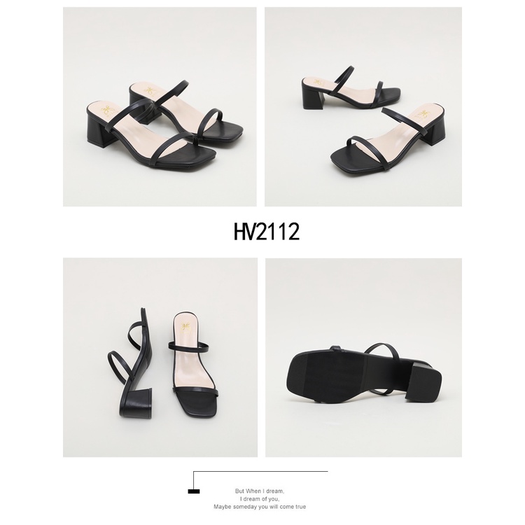 HELIVA MEYDI Sepatu Block Heels 5,5cm Bahan Kulit HV2112 Original Brand