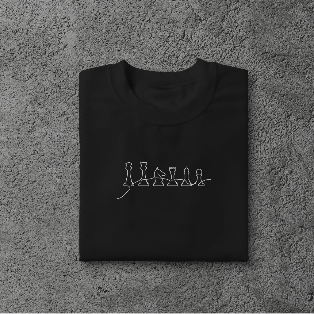 Kaos Pemain Catur "Line Art Catur"- Main Catur/Chess/Skak/Magnus Carlsen/Kaosan Apparel