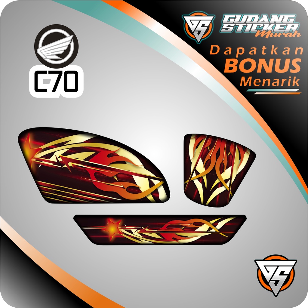 STRIPING MOTOR HONDA C70 AKSESORIS SEPEDA MOTOR