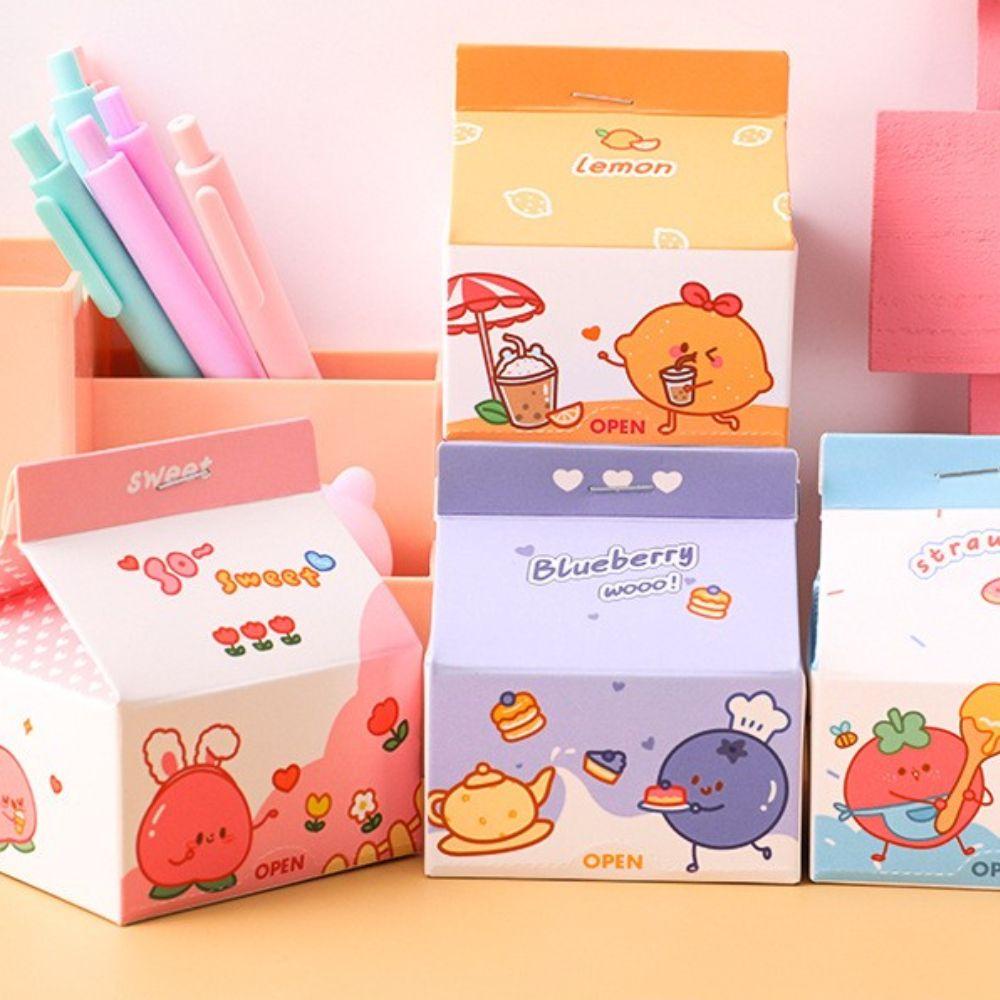 Lanfy Milk Carton Memo Pad Lucu 200lembar Scrapbooking DIY Notepad Alat Tulis Siswa To Do List Pesan Notes