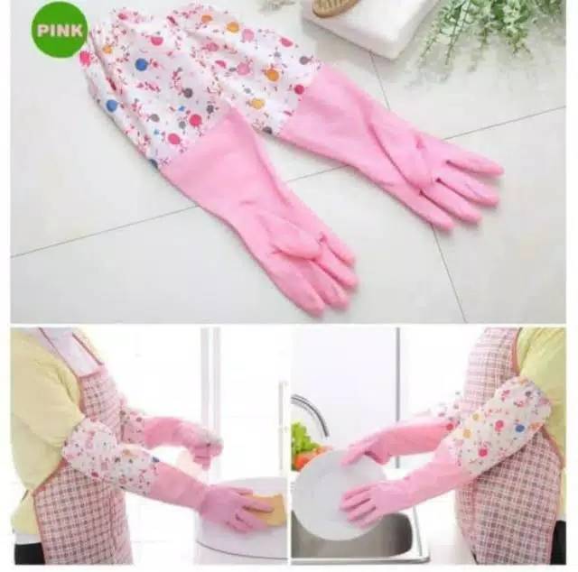 Sarung Tangan Karet Cuci Piring Rubber Motif Latex / Kombinasi Warna