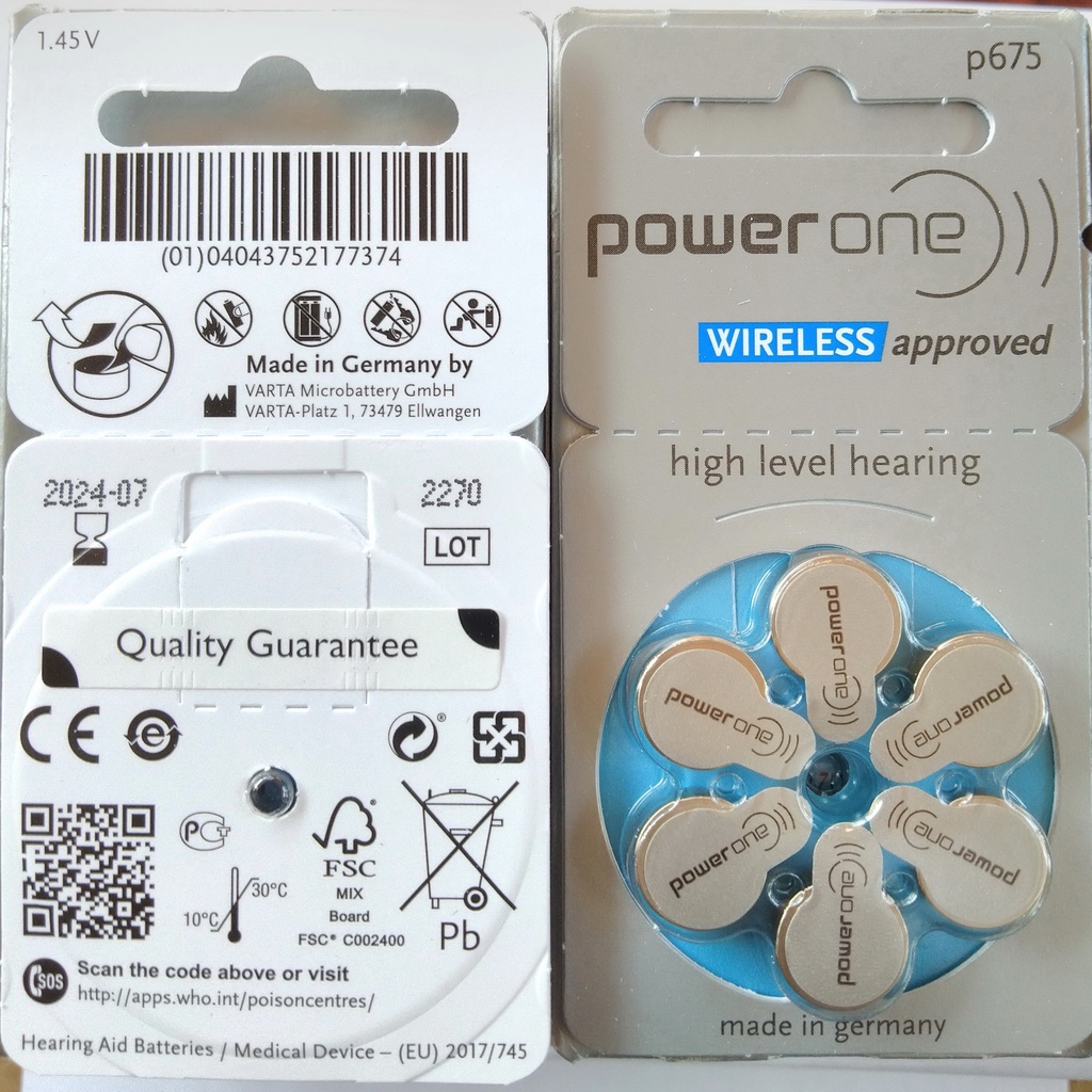 Baterai powerone p 675 Power One P675 high level hearing battery made in germany replacement PR44 AG13 LR44 zinc air batteries size 675 batere alat bantu dengar power one p675 baterai Alat Pendengaran batre powerone baterai 675 batre alat pendengar