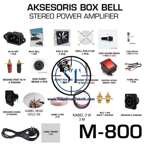 Perlengkapan Box M800 M-800 M 800 Aksesoris Box BELL M 800