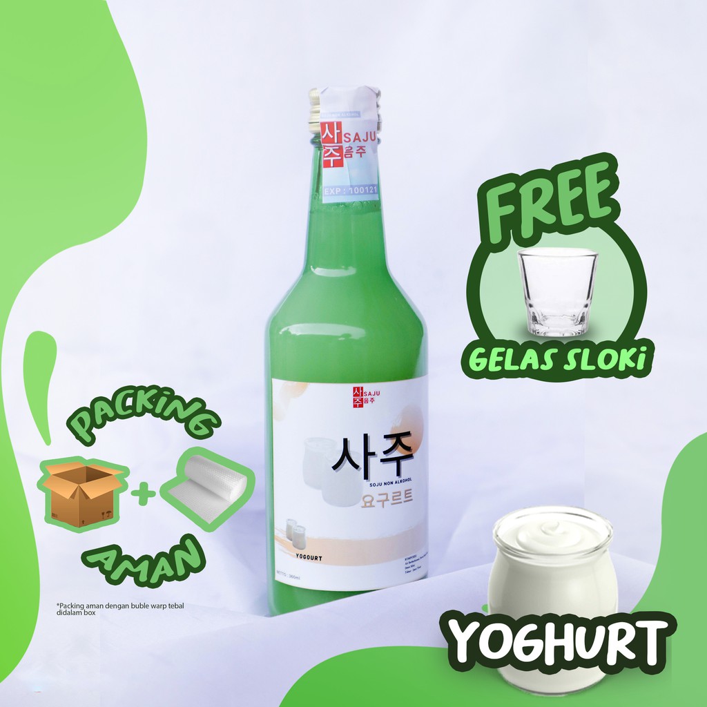 SAJU YOGHOURT - SOJU NON ALKOHOL | SOJU VARIAN RASA HALAL 100% | FREE GELAS SLOKI
