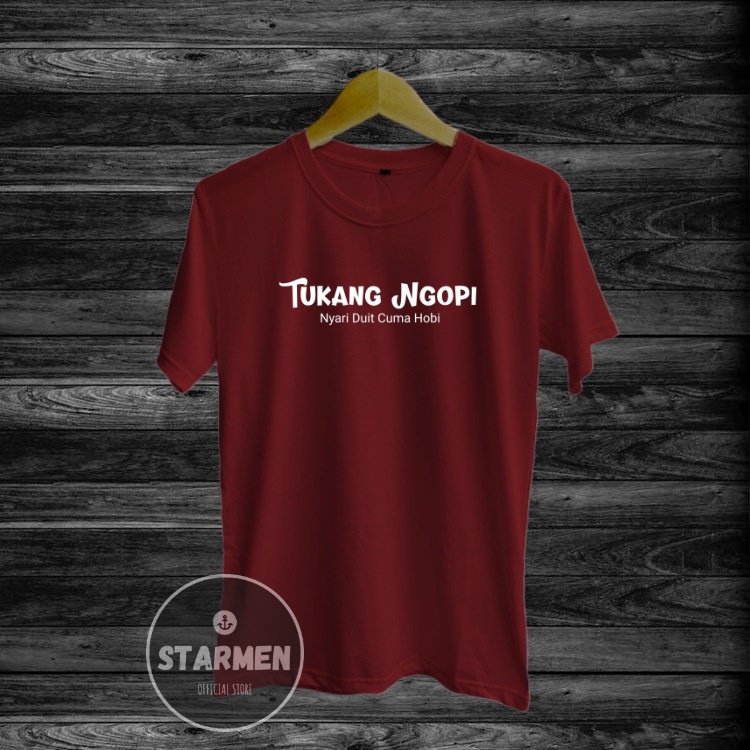 Kaos Distro Pria T-Shirt Motif Kata Kata TUKANG NGOPI