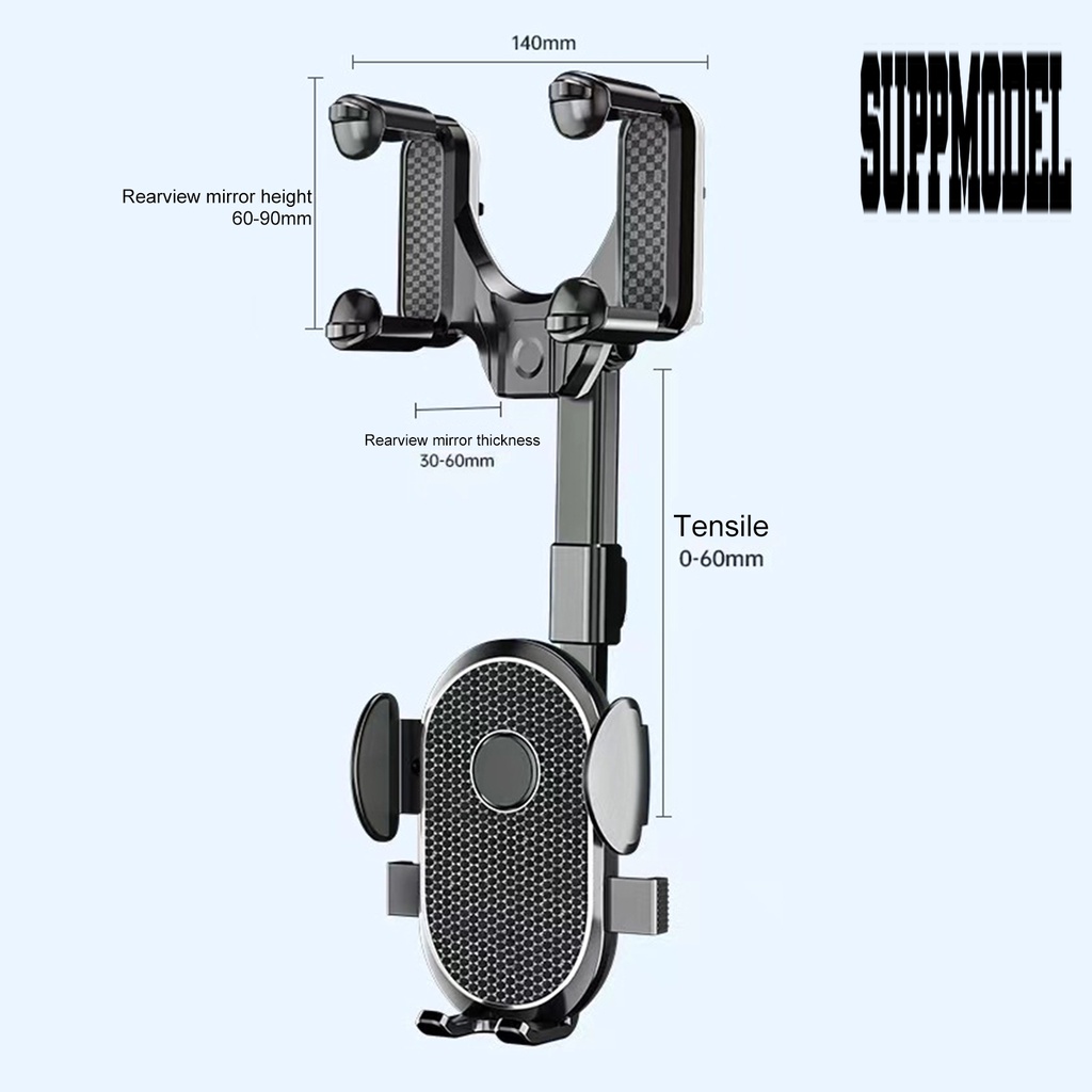 Stand Holder Handphone Bahan ABS Stabilitas Tinggi Tahan Karat Untuk Kaca Spion Mobil