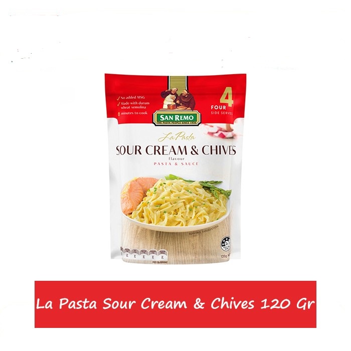 SAUCE &amp; PASTA SAN REMO LAPASTA SOUR CREAM AND CHIVES 120GR