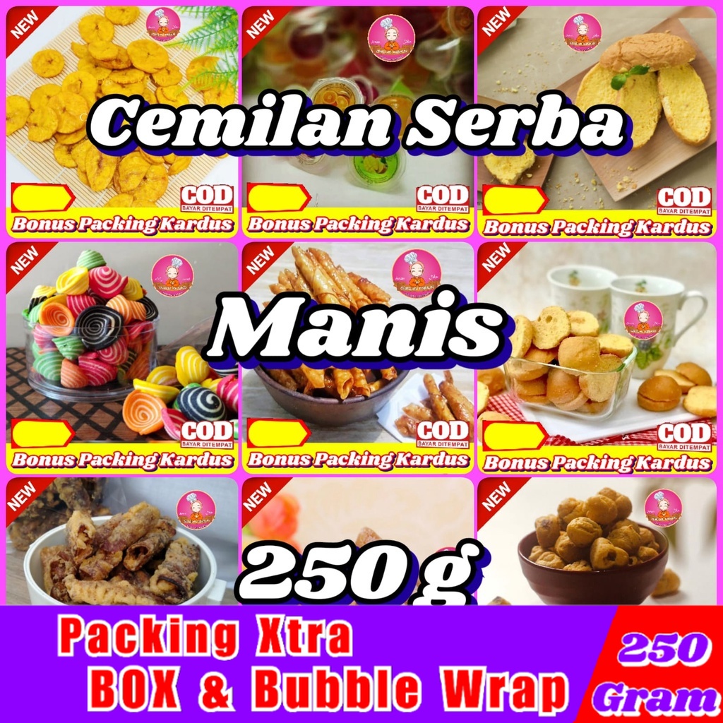 

Serba Manis 250gr / Aneka Makanan Ringan - Hufaida Snack cemilan camilan jajanan jadul Jajanan Jadul makanan ringan