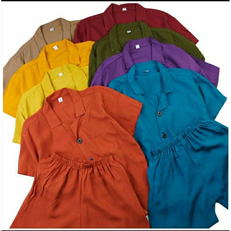 SETELAN PIYAMA RAYON ANAK POLOS REALPIC