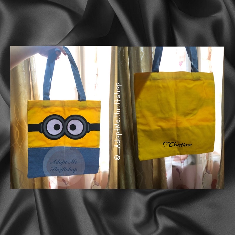 Totebag Minion | Chatime Minion | Totebag lucu|Kanvas