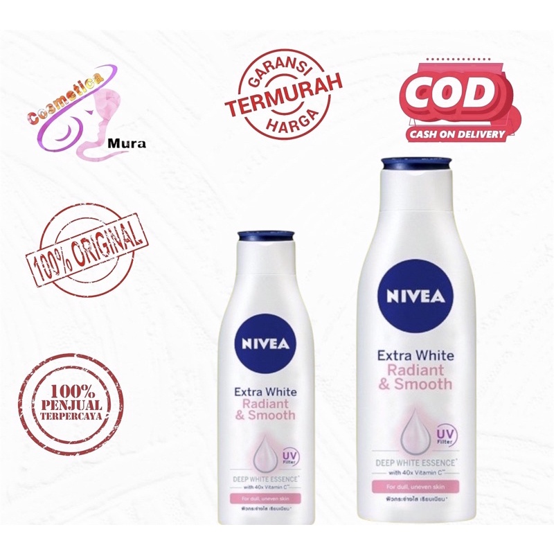 Nivea radiant and smooth body serum 180 ml || NIVEA EXTRA WHITE RADIANT AND SMOOTH lotion 100 dan 200 ml/ lotion NIVEA RADIANT AND SMOOTH