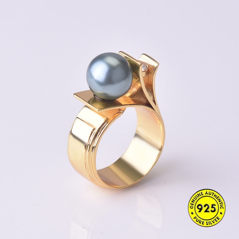 Cincin Mutiara Natural Bahan 925 Silver