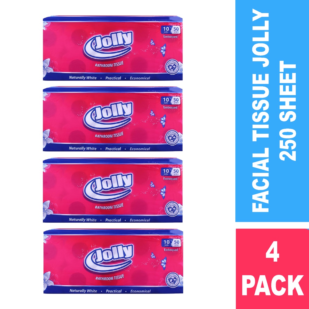 Bisa COD Facial Tissue Jolly by Paseo 4 pack (4 pcs x 250 sheets 2 ply)