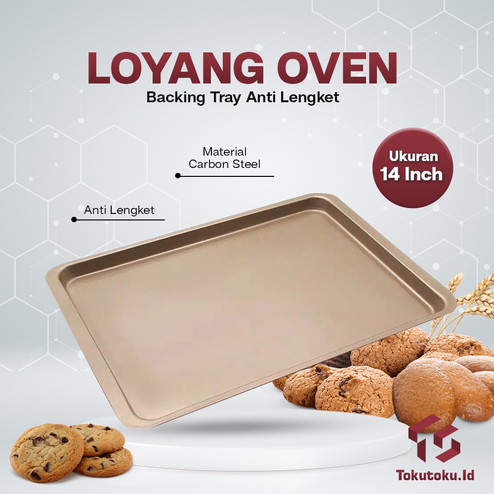 Oven Tray Loyang Kue Kering Anti Lengket Microwave Baking Pan Non Stick