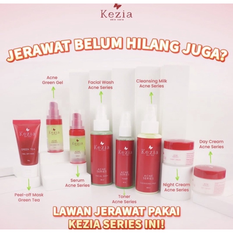 【Official Seller】KEZIA SKIN CARE Paket Wajah Whitening Acne Darkspot