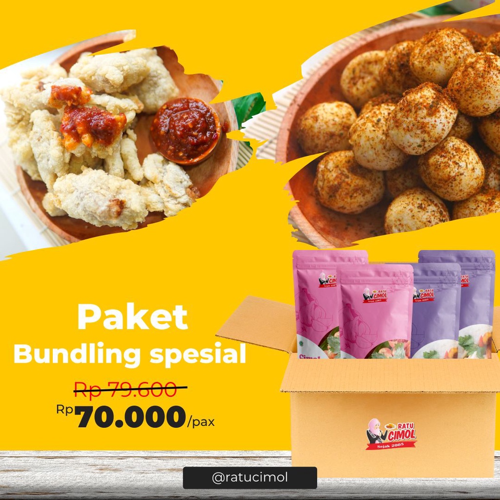 

Paket bundling cireng dan cimol ratu cimol (lebih hemat)