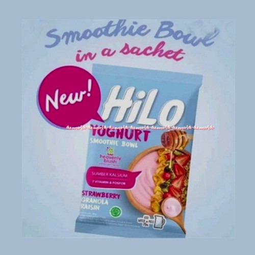 Hilo Yoghurt Heavenly Blush Strawberry 8 Sachet Makanan Yogurt Instan