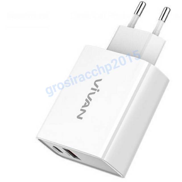 VIVAN DT01 Adaptor Charger 30W Dual Port Fast Charger Original