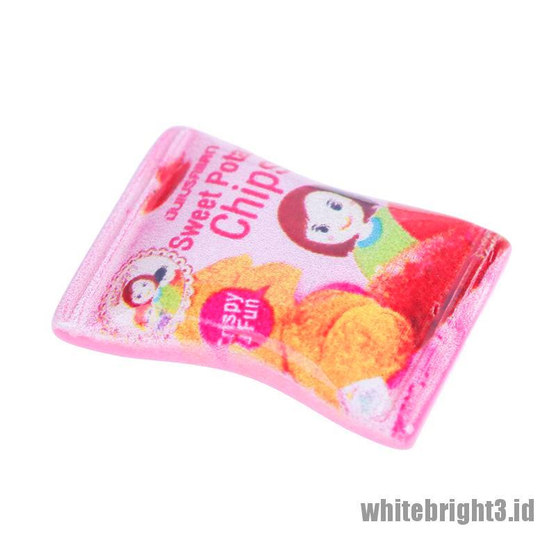 (white3) 10pcs / set Mainan Miniatur Keripik Kentang Untuk Dekorasi Rumah Boneka / Pretend Play DIY