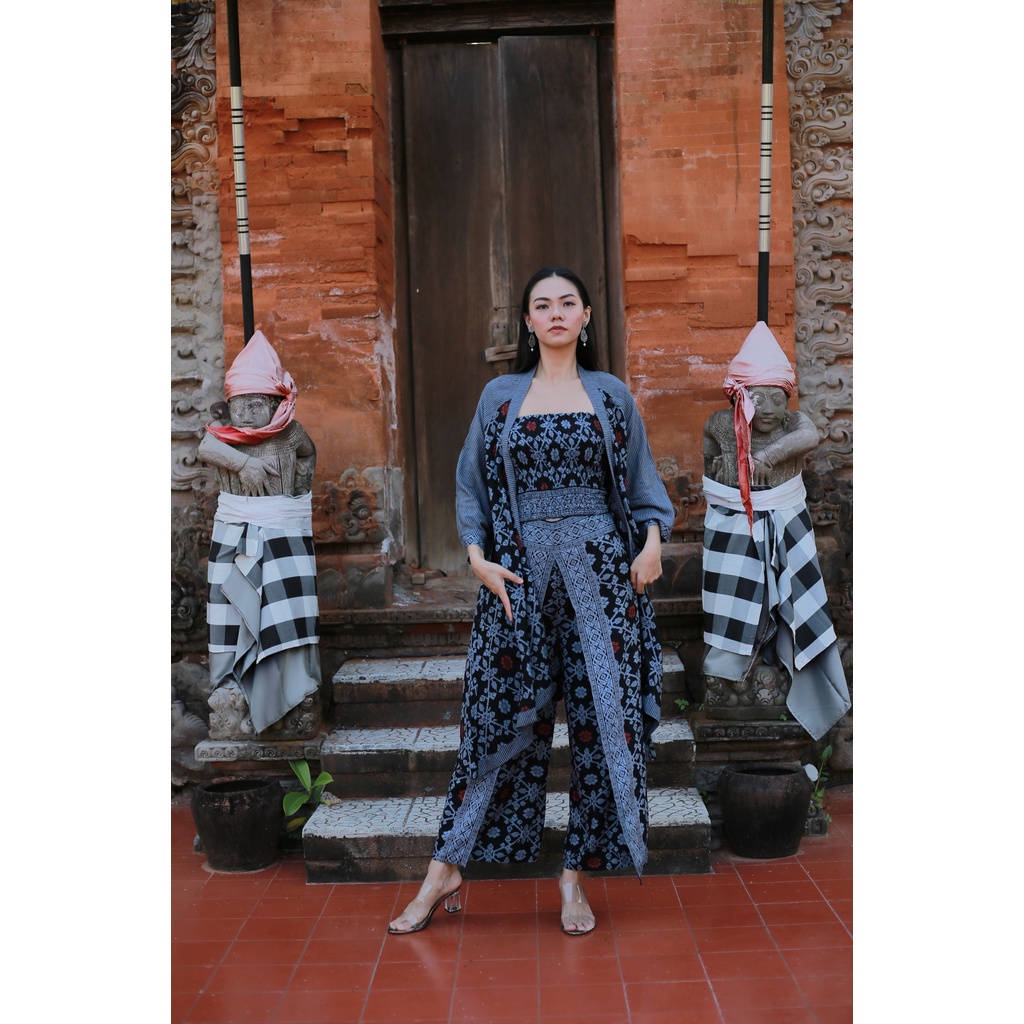 Outer Batik Panjang Cap Bali Lasem Grey