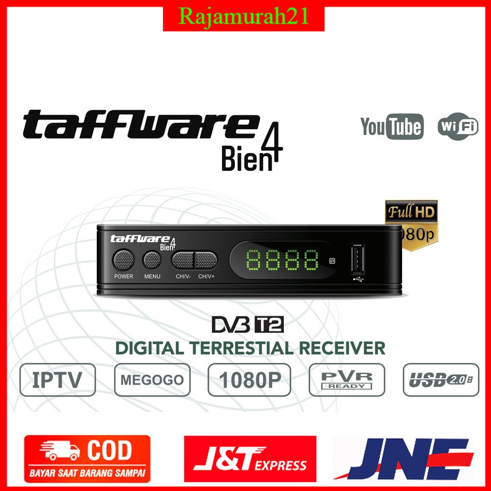 Taffware Bien4 Digital Satellite TV Tuner Box Receiver H.264 1080P - Black - 7RMP12BK