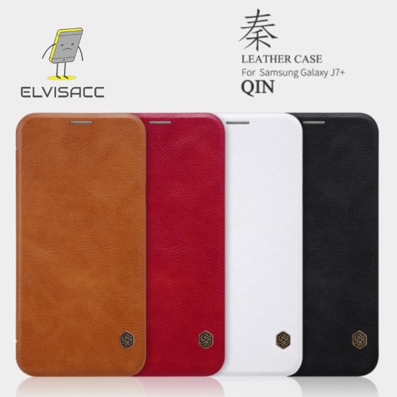 SAMSUNG GALAXY J7 PLUS NILLKIN QIN LEATHER CASE ORIGINAL