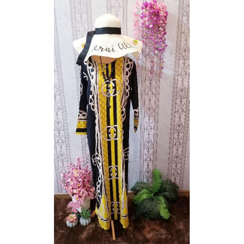 Longdress Daster Tangan Panjang Gucci