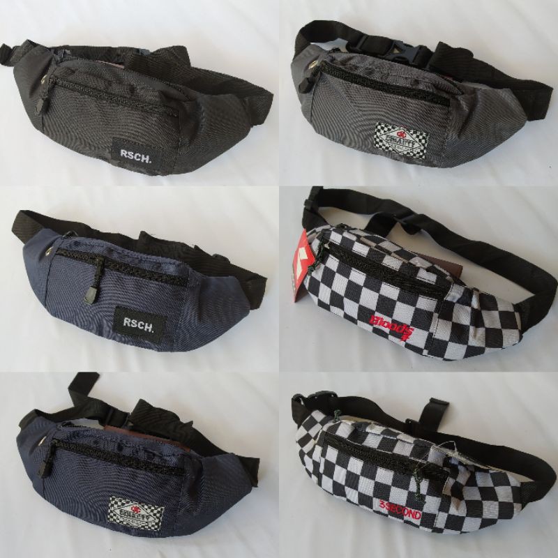 tas waistbag pria gaul erigo abu dark keren