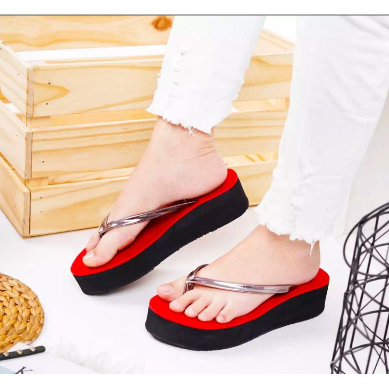 sandal wedges  sandal sepon sol karet