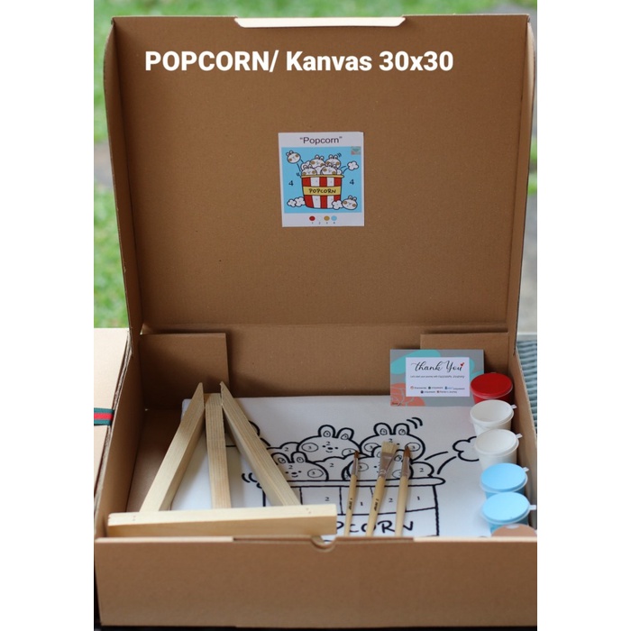 

[PAINTER'S JOURNEY]Painting Kit Kanvas 30x30+Box/set melukis - PopCorn, P.1/Fullset