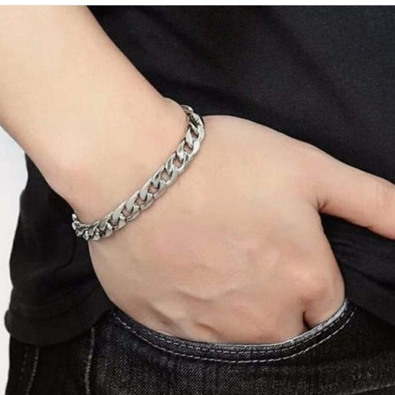 GELANG RANTAI GELANG PRIA WANITA GELANG TITANIUM ANTI KARAT GELANG TERBARU