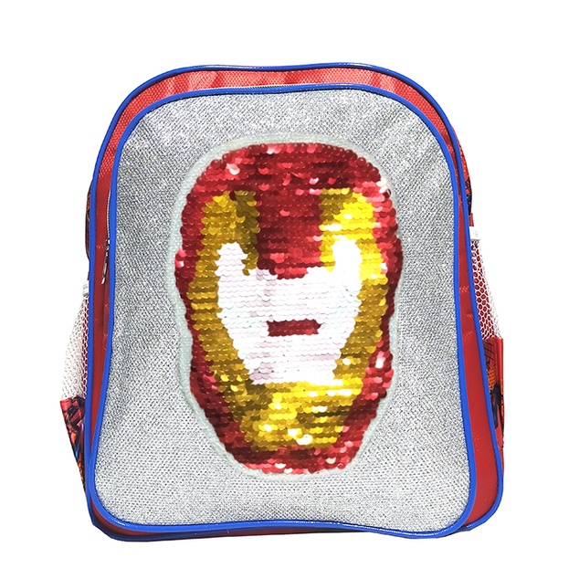 Tas Ransel Sekolah Anak Laki Laki Sequin karakter IRON-MAN Usap Paud / Tk