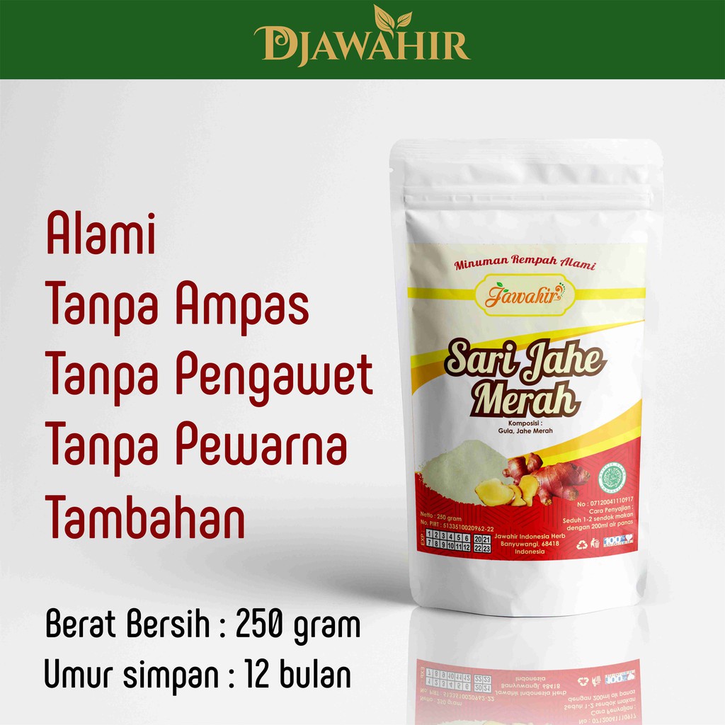 

Djawahir Jahe Merah Instan Praktis Sehat 250 gram/minuman sehat herbal