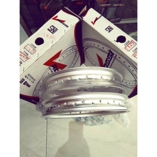 Velg Alloy Rossi set 185- 215/ 215- 250/ 185- 215 ring 17 silver hitan wm blast excel kulit jeruk