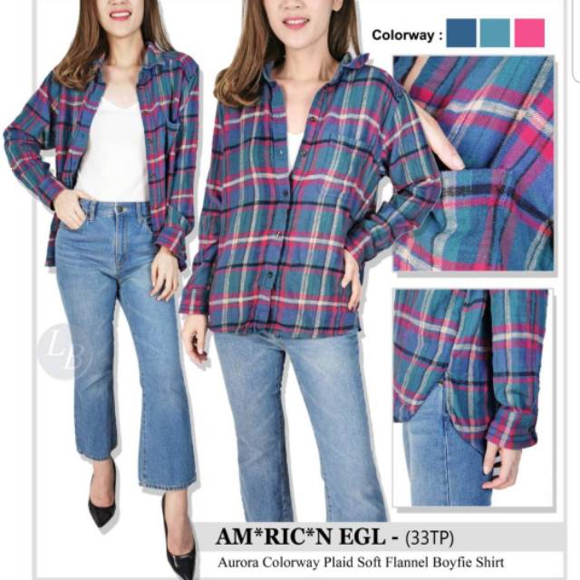 Branded Original American Eagle Kemeja Shirt Atasan Top Aurora Ktk (Sisa Export)