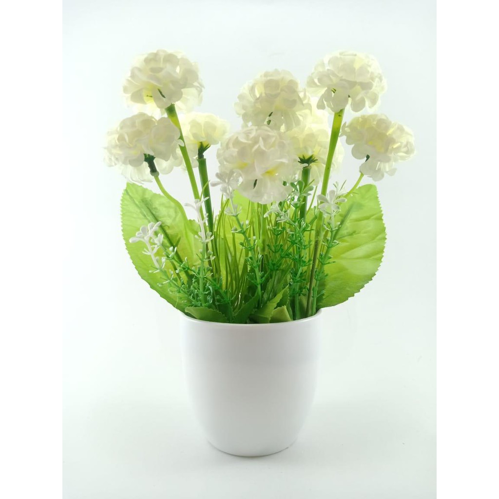 COD BUNGA PLASTIK BUNGA PAJANGAN IMITASI BUNGA ARTIFISIAL BUNGA DANDELION TANAMAN HIAS BR2210-PUTIH