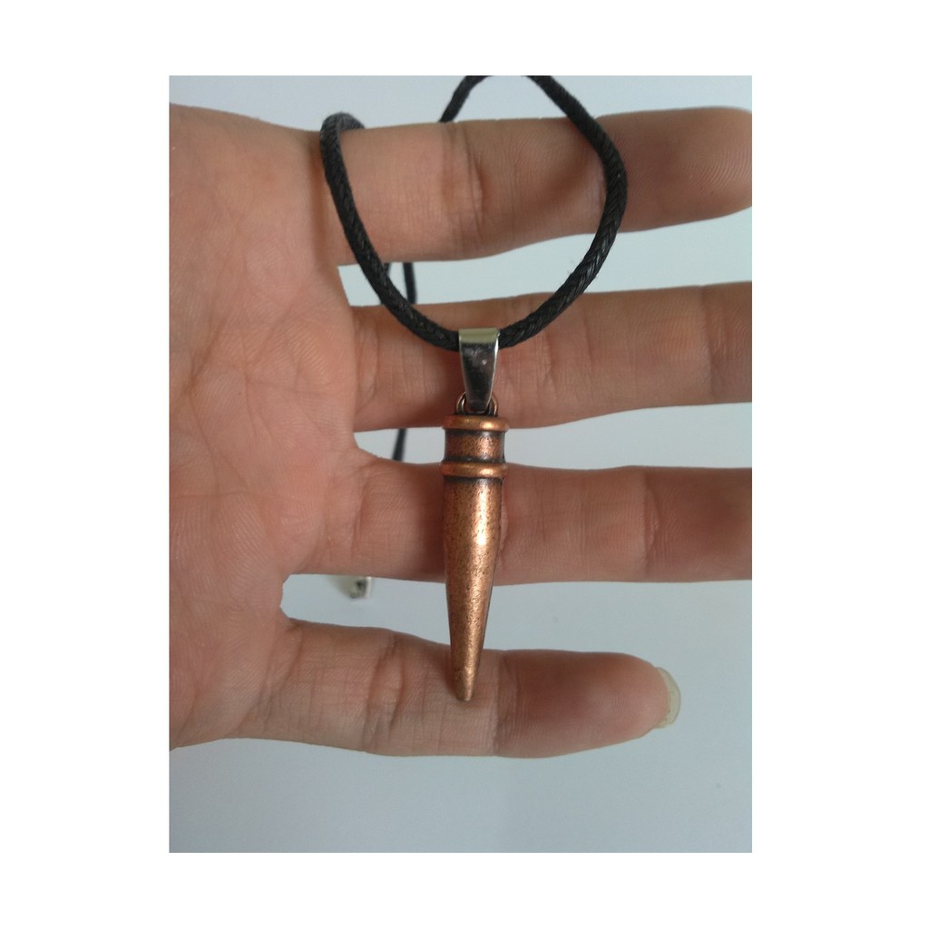 Kalung bronze pria bandul peluru bullet